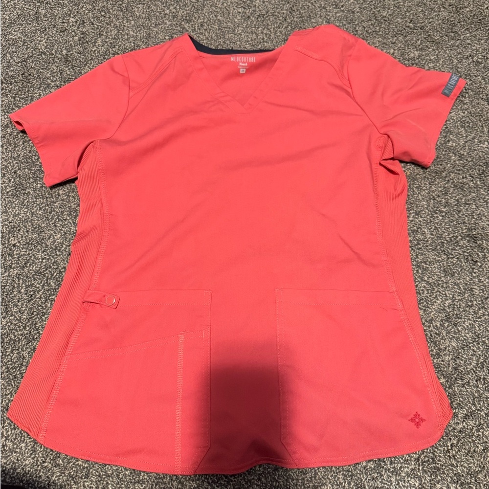 Med Couture Women's Coral Short Sleeve Top